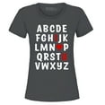 thumbnail image 1 of Shop4Ever Women's I Heart U ABC's Valentine's Day Love You Graphic T-Shirt XXX-Large Charcoal, 1 of 5