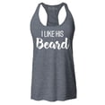 thumbnail image 1 of Shop4Ever Women's I Like Her Butt I Like His Beard Couples Matching Racerback Tank Top Medium Charcoal, 1 of 5
