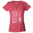 thumbnail image 1 of Shop4Ever Women's I May be Old but I Got to See All The Cool Bands Slim Fit V-Neck T-Shirt XX-Large Heather Red, 1 of 5