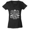 thumbnail image 1 of Shop4Ever Women's I Myself Am Strange and Unusual Halloween Slim Fit V-Neck T-Shirt X-Large Black, 1 of 5