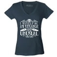 thumbnail image 1 of Shop4Ever Women's I Myself Am Strange and Unusual Halloween Slim Fit V-Neck T-Shirt XX-Large Charcoal, 1 of 5