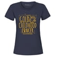thumbnail image 1 of Shop4Ever Women's I Wear Gold for Childhood Cancer Awareness Graphic T-Shirt XXX-Large Navy, 1 of 5