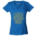 thumbnail image 1 of Shop4Ever Women's I Wear Gold for Childhood Cancer Awareness Slim Fit V-Neck T-Shirt Medium Heather Royal Blue, 1 of 5