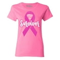 thumbnail image 1 of Shop4Ever Women's I'm A Survivor Breast Cancer Awareness Graphic T-Shirt X-Large Azalea Pink, 1 of 5