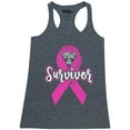 thumbnail image 1 of Shop4Ever Women's I'm A Survivor Breast Cancer Awareness Racerback Tank Top XX-Large Charcoal, 1 of 5