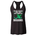 thumbnail image 1 of Shop4Ever Women's I'm Here Because I was Told There Would Be Dragons Racerback Tank Top X-Large Black, 1 of 5