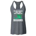 thumbnail image 1 of Shop4Ever Women's I'm Here Because I was Told There Would Be Dragons Racerback Tank Top X-Large Charcoal, 1 of 5