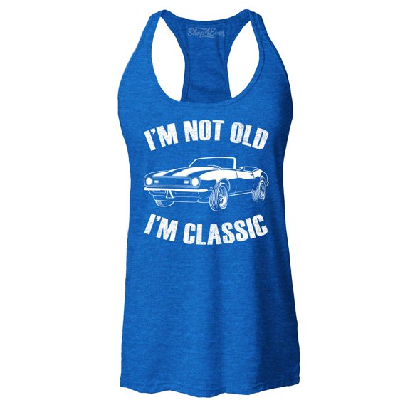 Shop4Ever Women's I'm Not Old I'm Classic Racerback Tank Top Medium Royal Blue