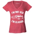 thumbnail image 1 of Shop4Ever Women's I'm Not Old I'm Classic Slim Fit V-Neck T-Shirt Medium Heather Red, 1 of 5