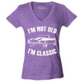thumbnail image 1 of Shop4Ever Women's I'm Not Old I'm Classic Slim Fit V-Neck T-Shirt Small Heather Purple, 1 of 5