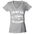 thumbnail image 1 of Shop4Ever Women's I'm Not Old I'm Classic Slim Fit V-Neck T-Shirt XX-Large Sports Grey, 1 of 5