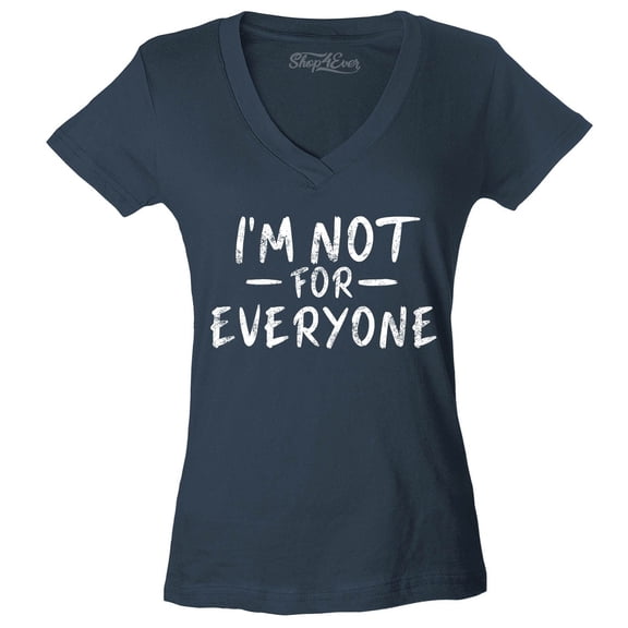 Shop4Ever Women's I'm Not for Everyone  Slim Fit V-Neck T-Shirt Large Charcoal