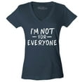 thumbnail image 1 of Shop4Ever Women's I'm Not for Everyone  Slim Fit V-Neck T-Shirt X-Small Charcoal, 1 of 5