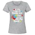 thumbnail image 1 of Shop4Ever Women's  If You Think My Hands are Full Heart Autism Graphic T-Shirt Large Sports Grey, 1 of 5