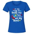 thumbnail image 1 of Shop4Ever Women's  If You Think My Hands are Full Heart Autism Graphic T-Shirt X-Large Royal Blue, 1 of 5
