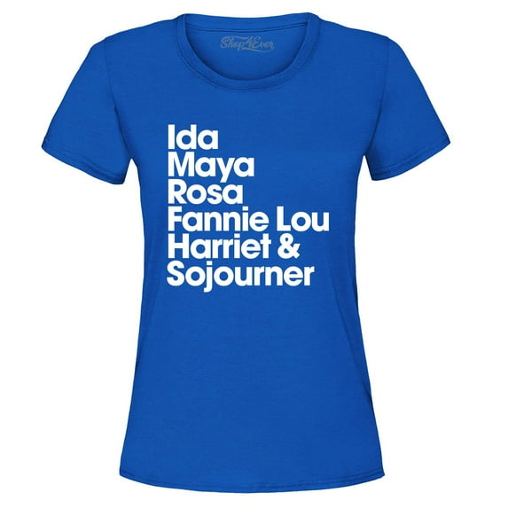 Shop4Ever Women's Inspirational Black Women Leaders Graphic T-Shirt XXX-Large Royal Blue