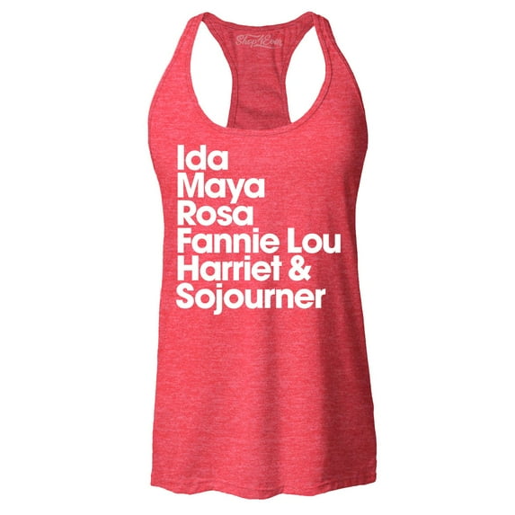 Shop4Ever Women's Inspirational Black Women Leaders Racerback Tank Top X-Large Red