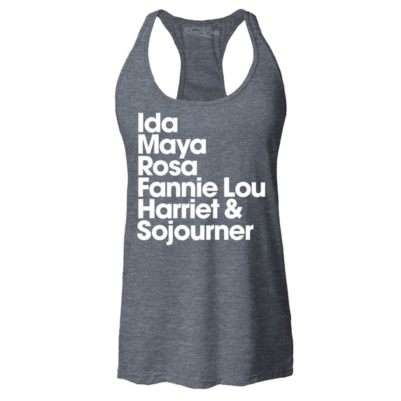 Shop4Ever Women's Inspirational Black Women Leaders Racerback Tank Top XX-Large Charcoal