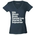 thumbnail image 1 of Shop4Ever Women's Inspirational Black Women Leaders Slim Fit V-Neck T-Shirt Large Charcoal, 1 of 5