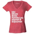 thumbnail image 1 of Shop4Ever Women's Inspirational Black Women Leaders Slim Fit V-Neck T-Shirt Small Heather Red, 1 of 5