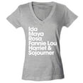thumbnail image 1 of Shop4Ever Women's Inspirational Black Women Leaders Slim Fit V-Neck T-Shirt X-Large Sports Grey, 1 of 5