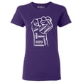 thumbnail image 1 of Shop4Ever Women's Inspiring Black Leaders Fist Graphic T-Shirt X-Large Purple, 1 of 5
