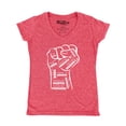 thumbnail image 1 of Shop4Ever Women's Inspiring Black Leaders Fist Slim Fit V-Neck T-Shirt X-Small Heather Red, 1 of 5