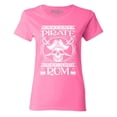 thumbnail image 1 of Shop4Ever Women's Instant Pirate Just Add Rum Graphic T-Shirt Large Azalea Pink, 1 of 5