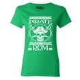 thumbnail image 1 of Shop4Ever Women's Instant Pirate Just Add Rum Graphic T-Shirt Large Irish Green, 1 of 5