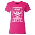 thumbnail image 1 of Shop4Ever Women's Instant Pirate Just Add Rum Graphic T-Shirt Medium Heliconia Pink, 1 of 5