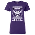 thumbnail image 1 of Shop4Ever Women's Instant Pirate Just Add Rum Graphic T-Shirt XXX-Large Purple, 1 of 5