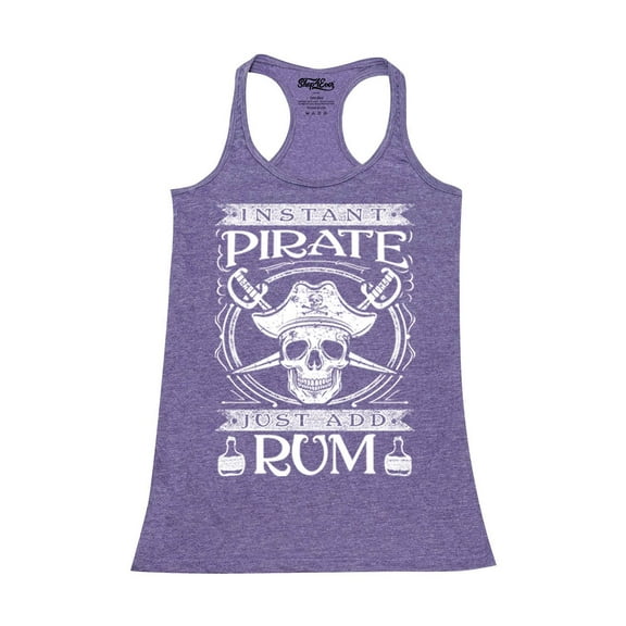 Shop4Ever Women's Instant Pirate Just Add Rum Racerback Tank Top XX-Large Purple