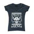 thumbnail image 1 of Shop4Ever Women's Instant Pirate Just Add Rum Slim Fit V-Neck T-Shirt Medium Charcoal, 1 of 5