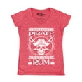 thumbnail image 1 of Shop4Ever Women's Instant Pirate Just Add Rum Slim Fit V-Neck T-Shirt X-Small Heather Red, 1 of 5