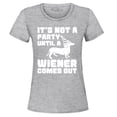 thumbnail image 1 of Shop4Ever Women's It's Not a Party Until The Wiener Comes Out Funny Dachshund  Graphic T-Shirt XXX-Large Sports Grey, 1 of 5