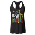 thumbnail image 1 of Shop4Ever Women's It's OK to Be Different Autism Awareness Giraffe Racerback Tank Top Small Black, 1 of 5