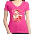 thumbnail image 1 of Shop4Ever Women's It's The Most Wonderful Time For A Beer Santa Slim Fit V-Neck T-Shirt Medium Pink, 1 of 5