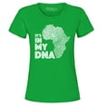 thumbnail image 1 of Shop4Ever Women's It's in My DNA African Pride Graphic T-Shirt Small Irish Green, 1 of 5