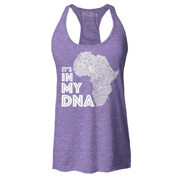 Shop4Ever Women's It's in My DNA African Pride Racerback Tank Top Large Purple