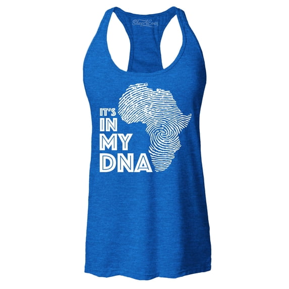 Shop4Ever Women's It's in My DNA African Pride Racerback Tank Top X-Small Royal Blue