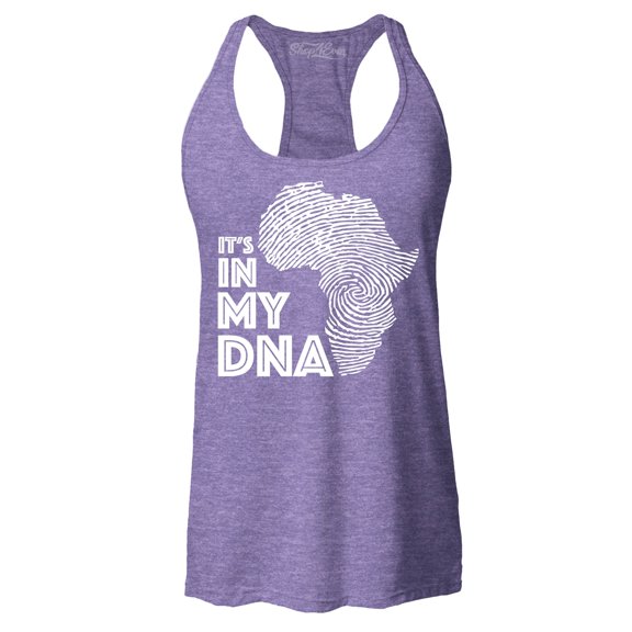 Shop4Ever Women's It's in My DNA African Pride Racerback Tank Top XX-Large Purple
