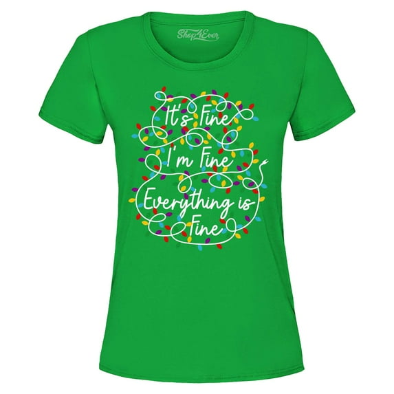 Shop4Ever Women's ItsFine Graphic T-Shirt Medium Irish Green