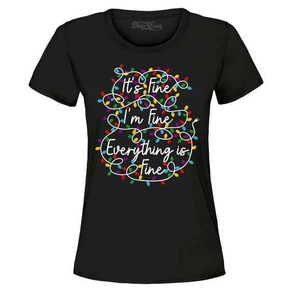 Shop4Ever Women's ItsFine Graphic T-Shirt X-Large Black