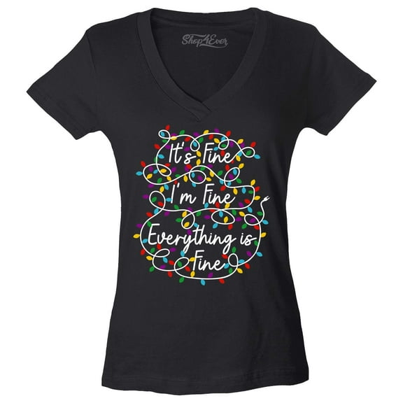 Shop4Ever Women's ItsFine Slim Fit V-Neck T-Shirt XX-Large Black