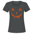 thumbnail image 1 of Shop4Ever Women's Jack O'Lantern Costume Pumpkin Face Halloween Graphic T-Shirt Large Charcoal, 1 of 5