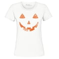 thumbnail image 1 of Shop4Ever Women's Jack O'Lantern Costume Pumpkin Face Halloween Graphic T-Shirt X-Large White, 1 of 5