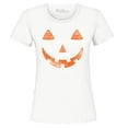 thumbnail image 1 of Shop4Ever Women's Jack O'Lantern Costume Pumpkin Face Halloween Graphic T-Shirt XXX-Large White, 1 of 5