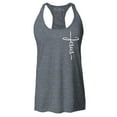 thumbnail image 1 of Shop4Ever Women's Jesus Cross Cursive Script Small  Racerback Tank Top Medium Charcoal, 1 of 5