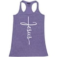 thumbnail image 1 of Shop4Ever Women's Jesus Cross Religious Racerback Tank Top Small Purple, 1 of 5