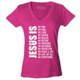 thumbnail image 1 of Shop4Ever Women's Jesus Is My Everything My God My Savior Christian Slim Fit V-Neck T-Shirt Small Pink, 1 of 5